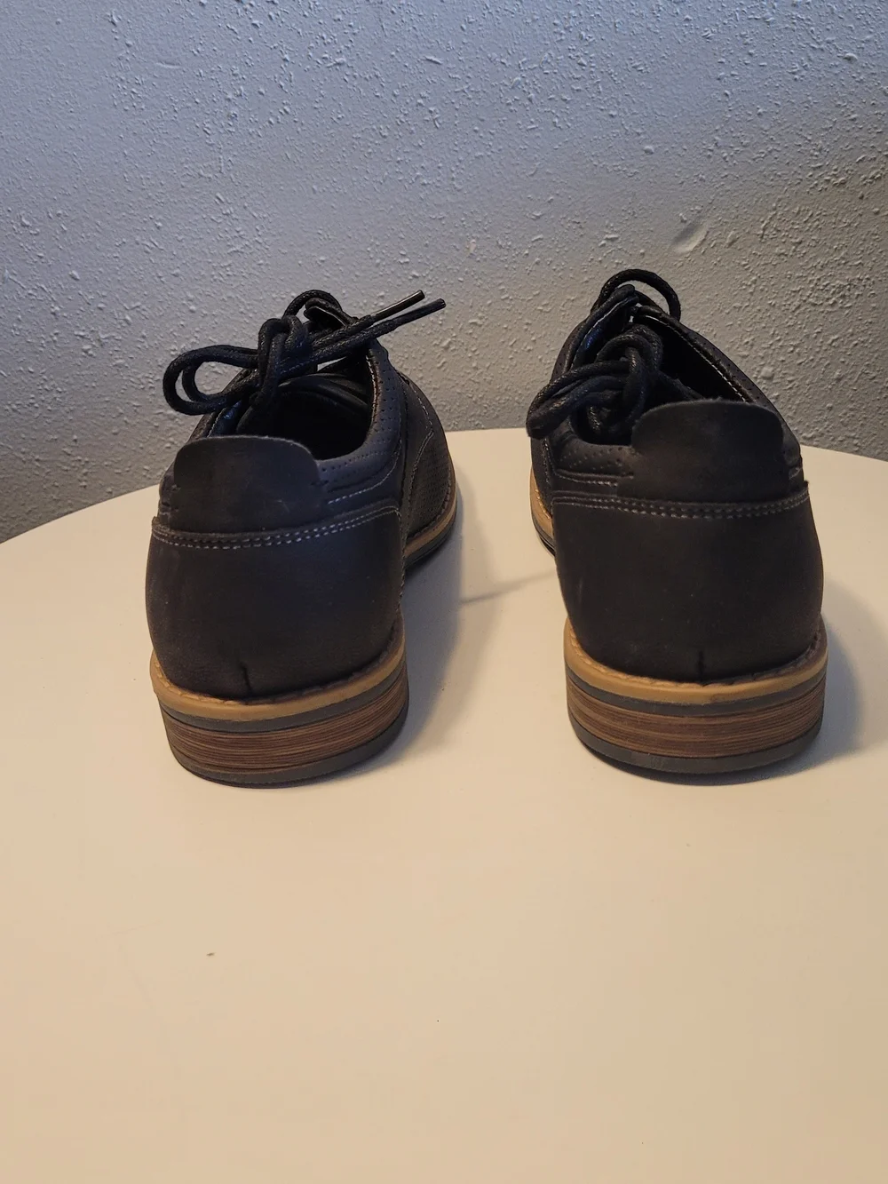 Boys Black Dress Lace-Up Shoes with Contrast Sole